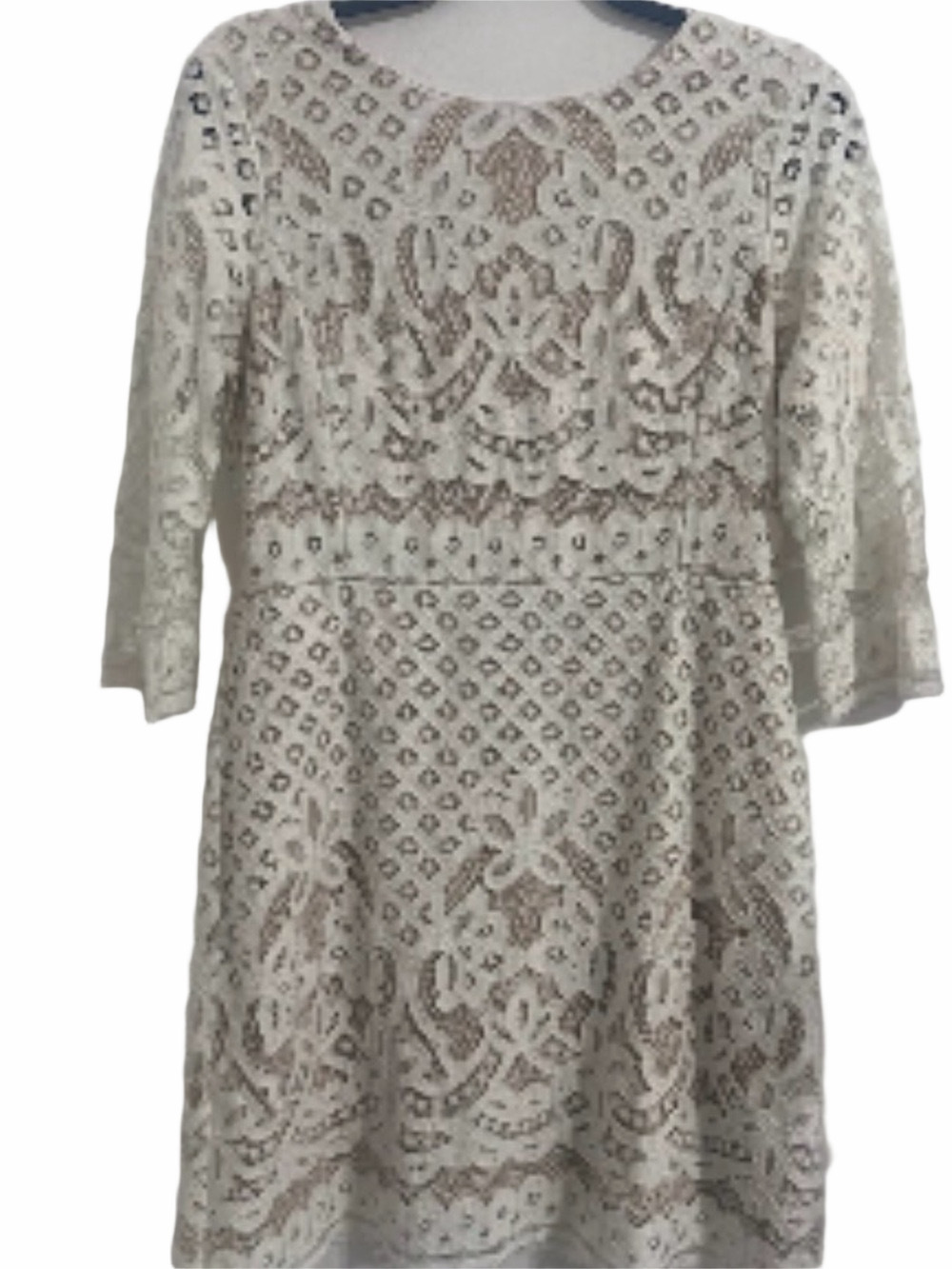 Danny and Nicole Cream Lace Fit-and-Flare Dress | EUC | Sz 6P - Picture 3 of 8